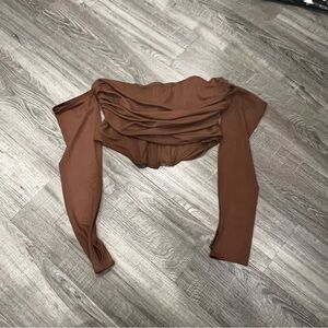 Zara long sleeve mesh super crop top